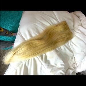 Blonde human hair ponytail